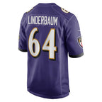 B.Ravens #64 Tyler Linderbaum Purple Fedasgoge Player Game Jersey
