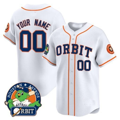 Custom Houston Astros Orbit Patch Vapor Premier Limited Jersey ¨C White Fedasgoge