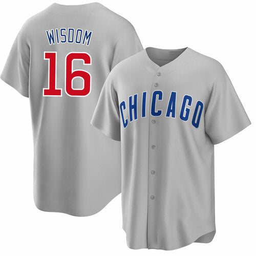 Chicago Cubs #16 Patrick Wisdom Gray Fedasgoge Cool Base Stitched Jersey