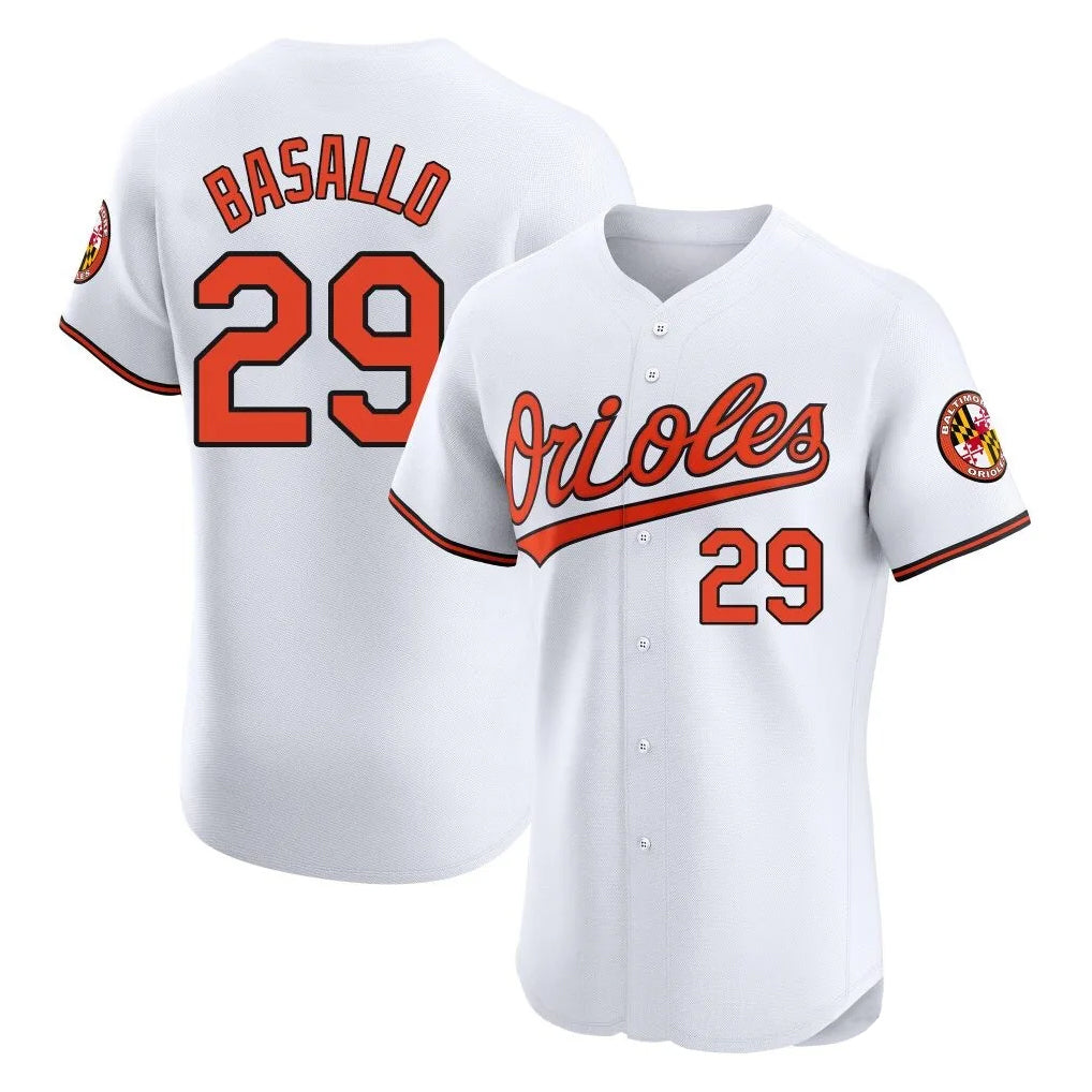 Baltimore Orioles #29 Samuel Basallo Player White Fedasgoge Limited Elite Home Game Stitched Jerseys