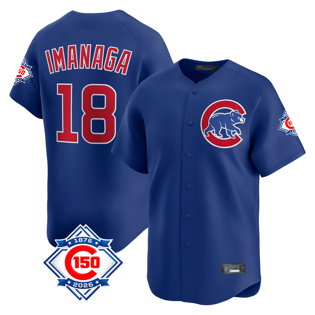 Chicago Cubs #18 Shota Imanaga Player Royal Fedasgoge 150th Anniversary Limited Home Stitched Jerseys