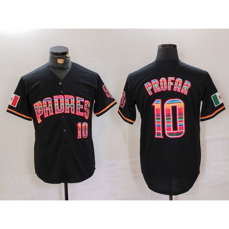 San Diego Padres #10 Jurickson Profar Black Fedasgoge Mexico Cool Base Stitched Jersey