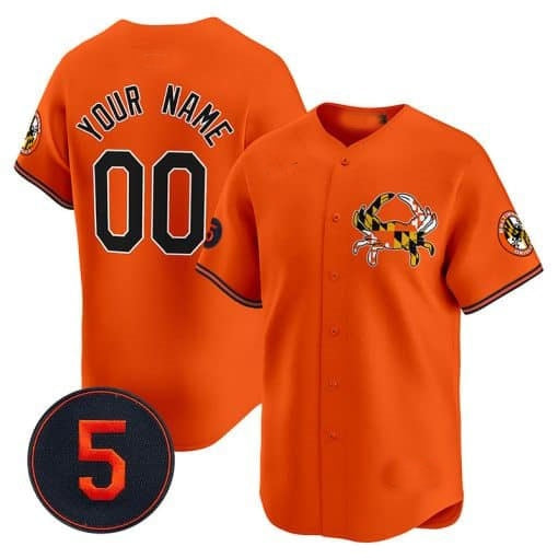 Custom Baltimore Orioles Robinson Patch Vapor Premier Limited Jersey V3 ¨C Orange Fedasgoge