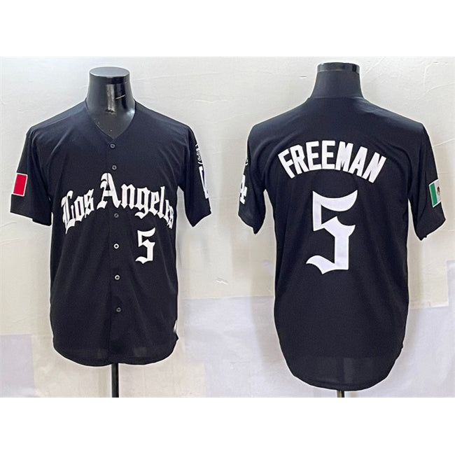 Los Angeles Dodgers #5 Freddie Freeman Black Fedasgoge Mexico 2025 LA Gothic Style With Fernando Patch Vapor Premier Limited Stitched Jersey