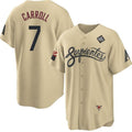 Arizona Diamondbacks #7 Corbin Carroll Gold Fedasgoge 2023 World Series City Connect Cool Base Stitched Jersey