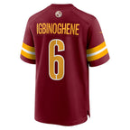 W.Commanders #6 Noah Igbinoghene Burgundy Fedasgoge Team Game Jersey