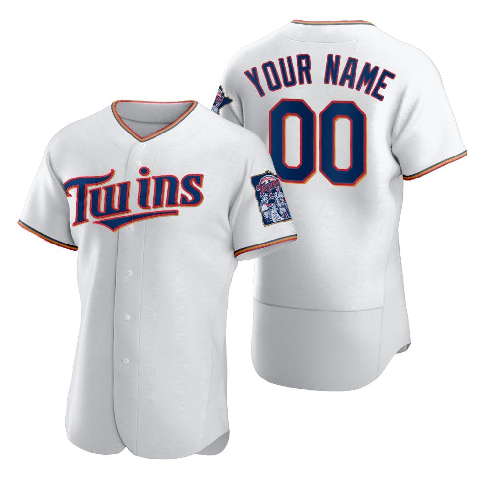 Custom Minnesota Twins White Fedasgoge 2020 Stitched Flex Base Jersey