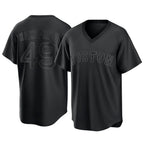 Boston Red Sox #49 Tim Wakefield Player Black Fedasgoge T-shirt Home Game Stitched Jerseys