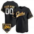 Custom Chicago Cubs 2024 Spring Training Patch Vapor Premier Limited Jersey ¨C All Stitched-Black Fedasgoge