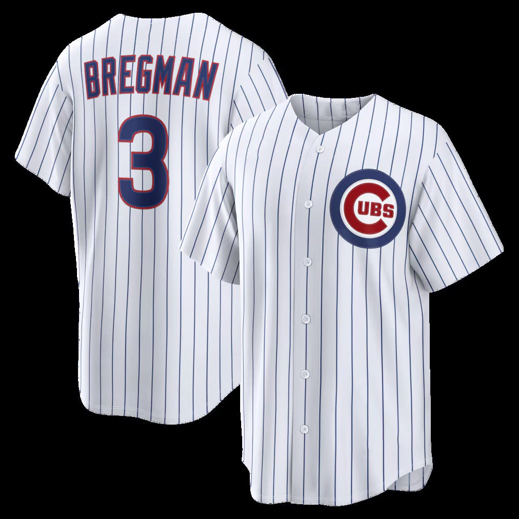 Chicago Cubs #3 Alex Bregman White Fedasgoge Home Replica Jersey