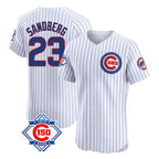 Chicago Cubs #23 Ryne Sandberg Player White Fedasgoge 150th Anniversary Limited Elite Home Game Stitched Jerseys