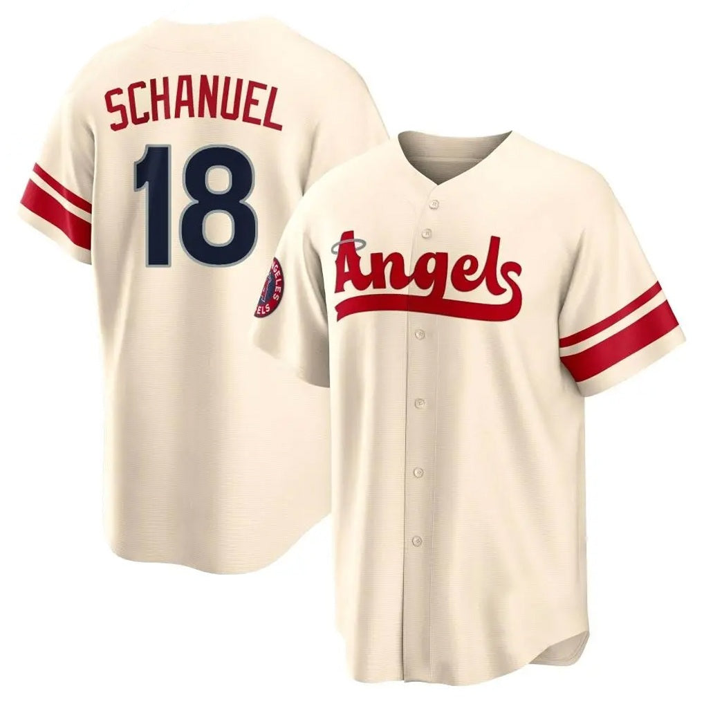 Los Angeles Angels #18 Nolan Schanuel Player Cream Fedasgoge City Connect Home Stitched Jerseys