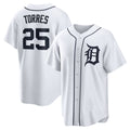 Detroit Tigers #25 Gleyber Torres White Fedasgoge Home Replica Jersey