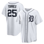 Detroit Tigers #25 Gleyber Torres White Fedasgoge Home Replica Jersey