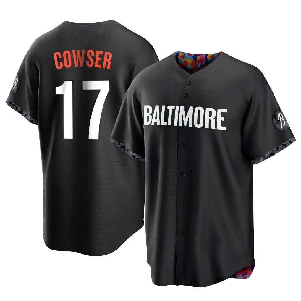 Baltimore Orioles #17 Colton Cowser Player Black Fedasgoge City Connect Home Game Stitched Jerseys