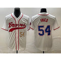 Atlanta Braves #54 Max Fried Number White Fedasgoge Cool Base With Patch Stitched Jersey