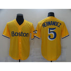 Boston Red Sox #5 Hernandez Yellow Fedasgoge City Edition Game 2021 Jerseys