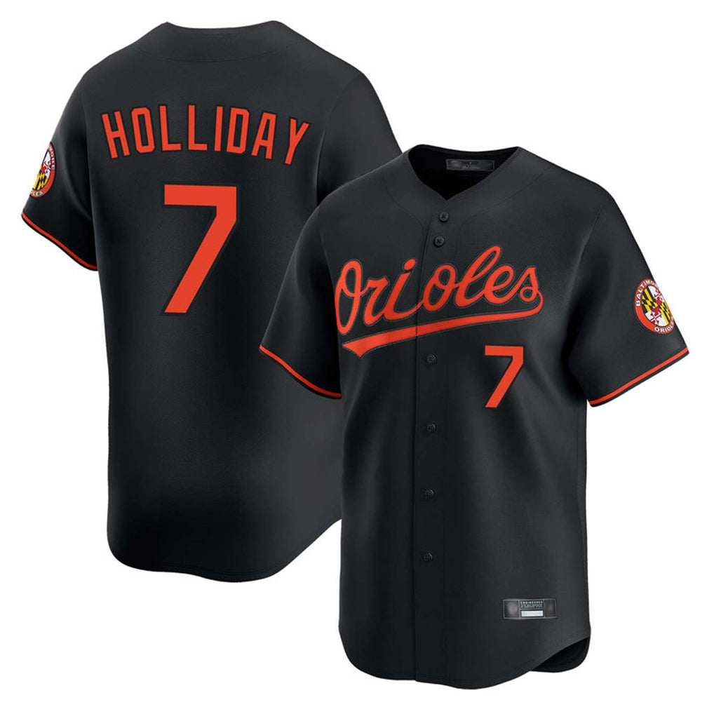 Baltimore Orioles #7 Jackson Holliday Player Black Fedasgoge Limited Home Game Stitched Jerseys