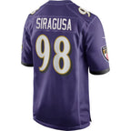 B.Ravens #98 Tony Siragusa Purple Fedasgoge Game Retired Player Jersey