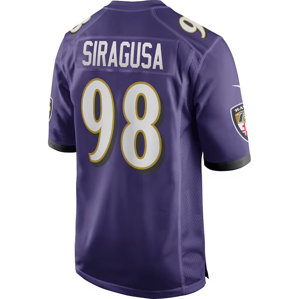 B.Ravens #98 Tony Siragusa Purple Fedasgoge Game Retired Player Jersey
