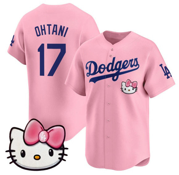 Los Angeles Dodgers #17 Shohei Ohtani Pink Fedasgoge 2025 Hello Kitty Vapor Limited Stitched Jersey