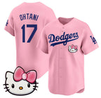 Los Angeles Dodgers #17 Shohei Ohtani Pink Fedasgoge 2025 Hello Kitty Vapor Limited Stitched Jersey