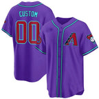 Custom Arizona Diamondbacks 2024 Cool Base Jersey V2 ¨C All Stitched-Purple Fedasgoge