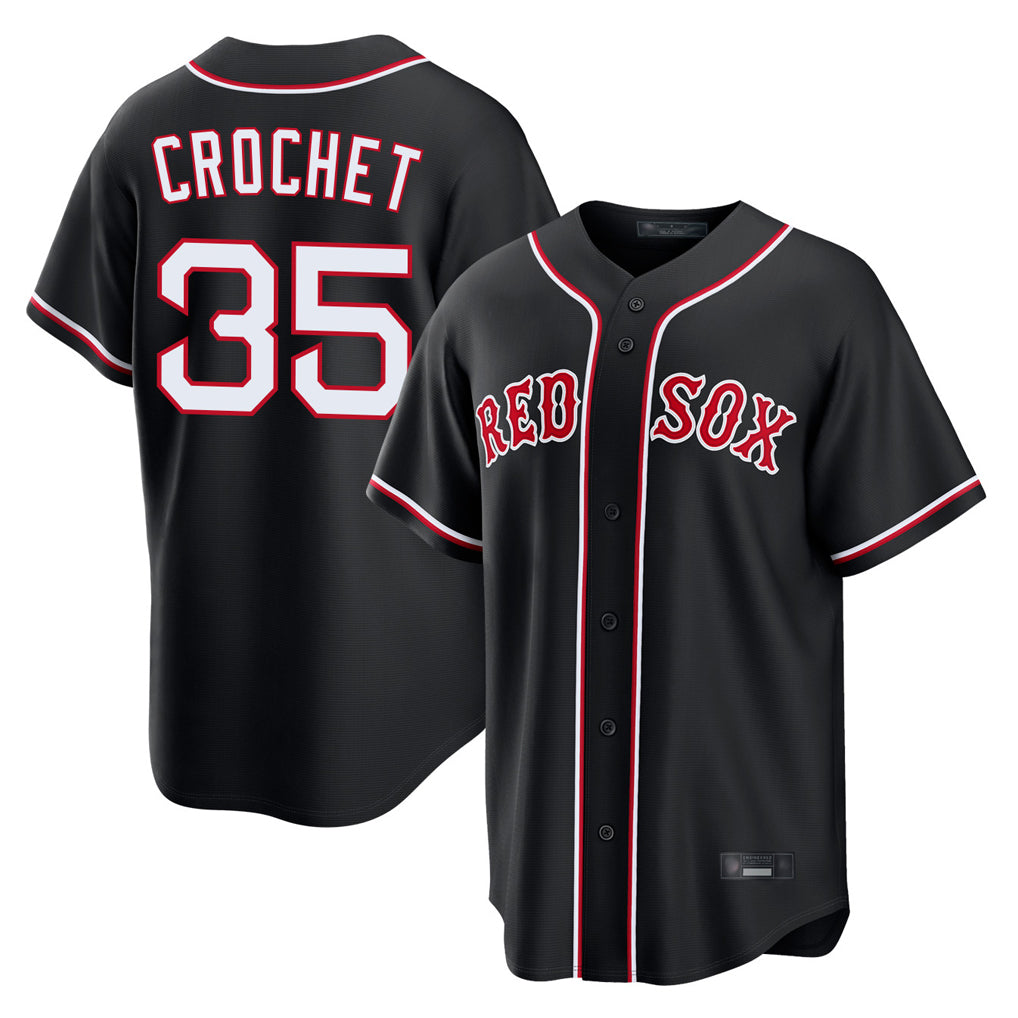 Boston Red Sox #35 Garrett Crochet Player Black Fedasgoge Out Home Game Stitched Jerseys