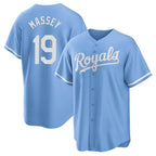 Kansas City Royals #19 Michael Massey Player Light Blue Fedasgoge Home Game Stitched Jerseys