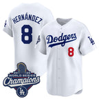 Los Angeles Dodgers #8 Enrique Hernandez White Fedasgoge 2025 Champions Stitched Jersey
