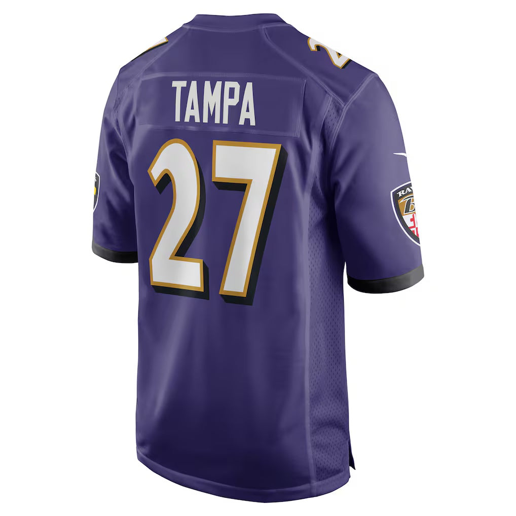 B.Ravens #27 T.J. Tampa Purple Fedasgoge Team Game Jersey