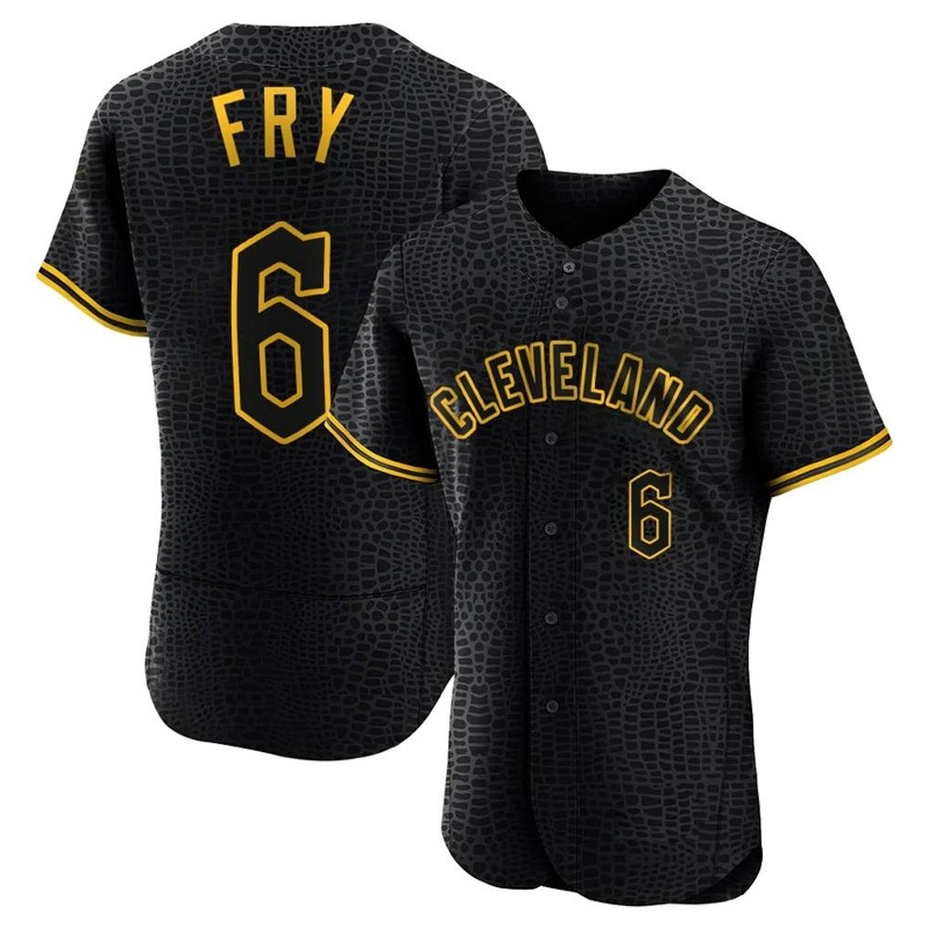 Cleveland Guardians #6 David Fry Player Black Fedasgoge Snake Skin City Limited Elite Home Stitched Jerseys