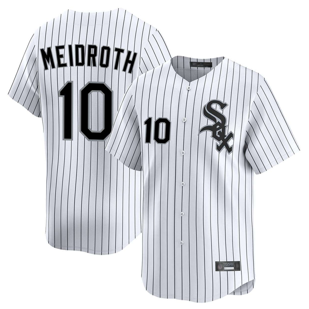 Chicago White Sox #10 Chase Meidroth Player White Fedasgoge Stripe Limited Home Stitched Jerseys