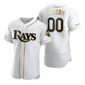 Custom Tampa Bay Rays White Fedasgoge Stitched Flex Base Golden Edition Jersey