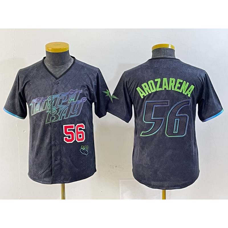 Tampa Bay Rays #56 Randy Arozarena Number Charcoal Fedasgoge 2024 City Connect Limited Stitched Jerseys