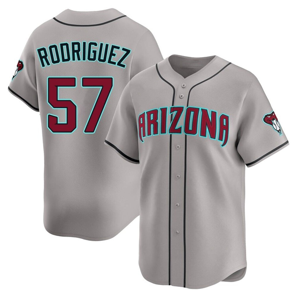 Arizona Diamondbacks #57 Eduardo Rodriguez Player Gray Fedasgoge Road Limited Home Game Stitched Jerseys