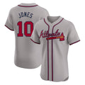 Atlanta Braves #10 Chipper Jones Player Gray Fedasgoge Limited Elite Home Game Stitched Jerseys
