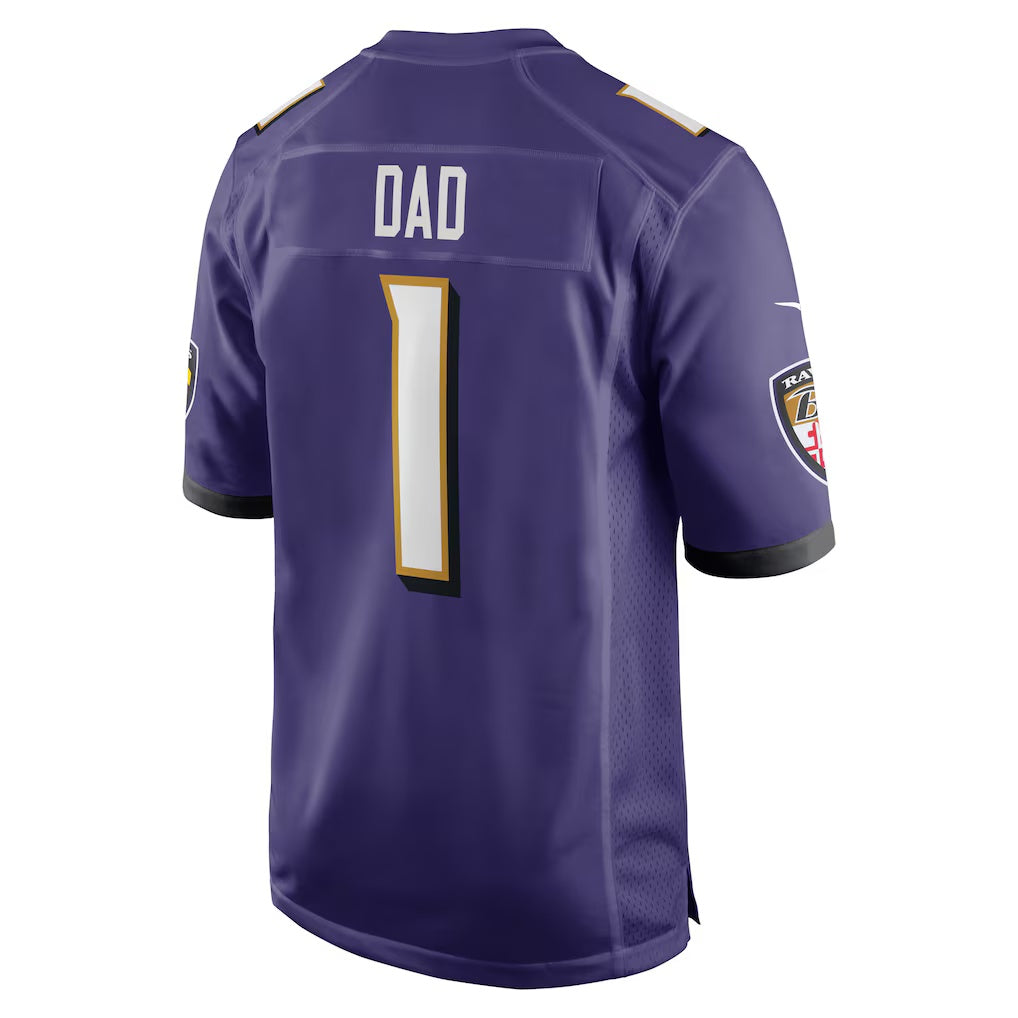 B.Ravens Number #1 Dad Purple Fedasgoge Game Jersey