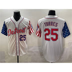 Detroit Tigers #25 Gleyber Torres White Fedasgoge 2025 Memorial Day Vapor Premier Limited Stitched Jersey
