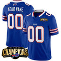 Custom B.Bills Active Player Blue Fedasgoge 2023 F.U.S.E. AFC East Champions Ptach Stitched Jersey