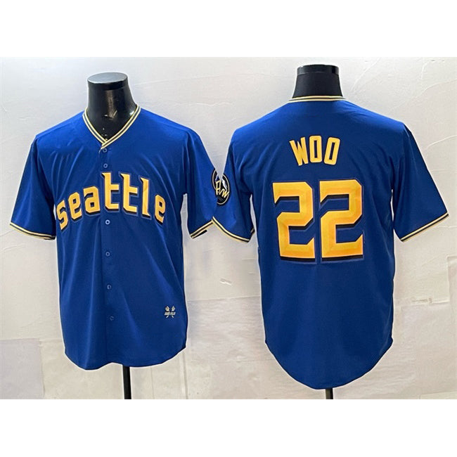 Seattle Mariners #22 Bryan Woo Royal Fedasgoge 2025 Limited Stitched jersey