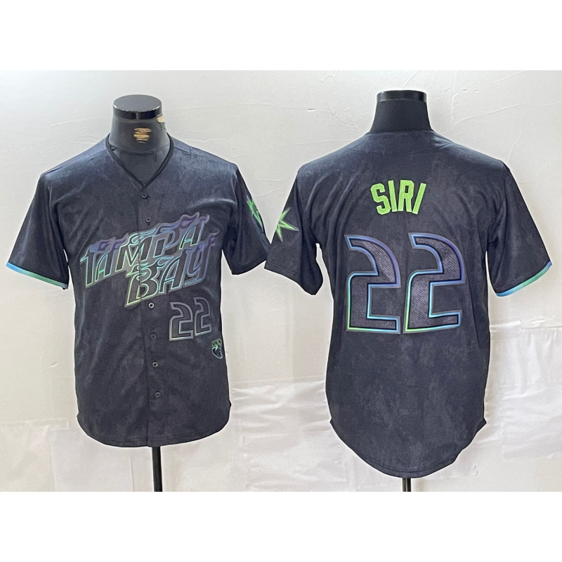 Tampa Bay Rays #22 Jose Siri Number Charcoal Fedasgoge 2024 City Connect Limited Stitched Jersey 2