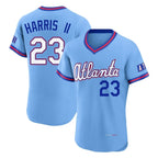 Atlanta Braves #23 Michael Harris II Player Powder Blue Fedasgoge 2026 City Connect T-shirt Limited Elite Home Game Stitched Jerseys