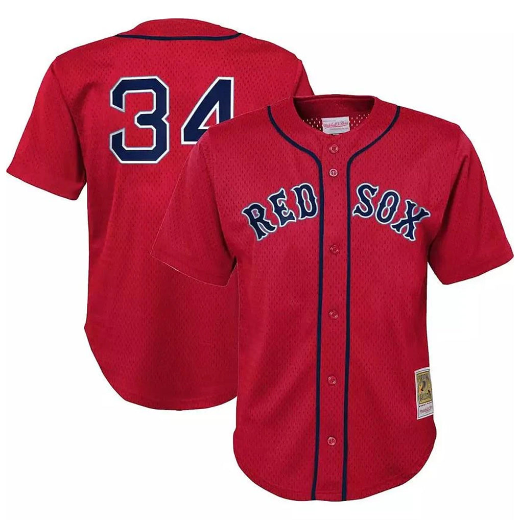Boston Red Sox #34 David Ortiz Player Red Fedasgoge Mitchell & Ness Cooperstown Collection Mesh Home Stitched Jerseys