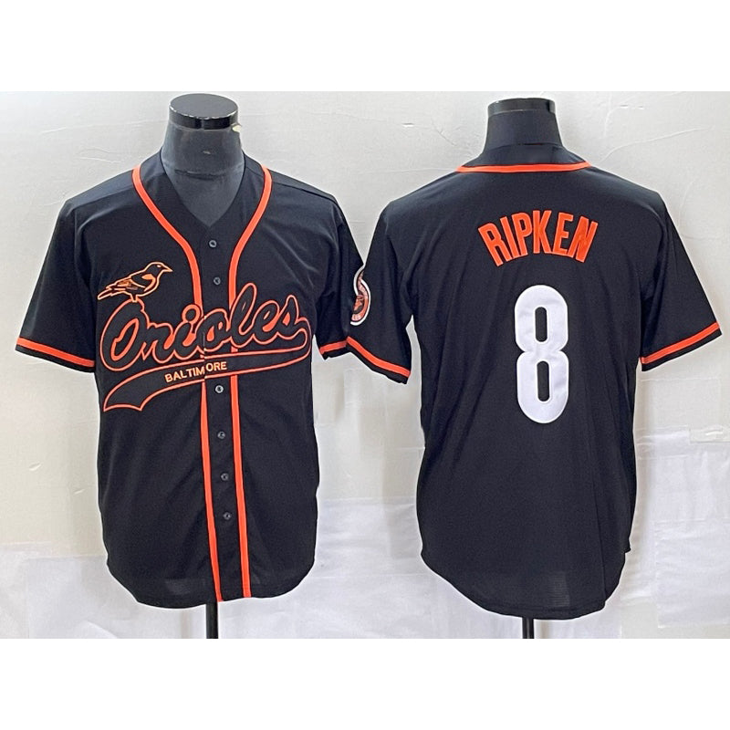 Baltimore Orioles #8 Cal Ripken Jr Black Fedasgoge Cool Base Stitched Jersey