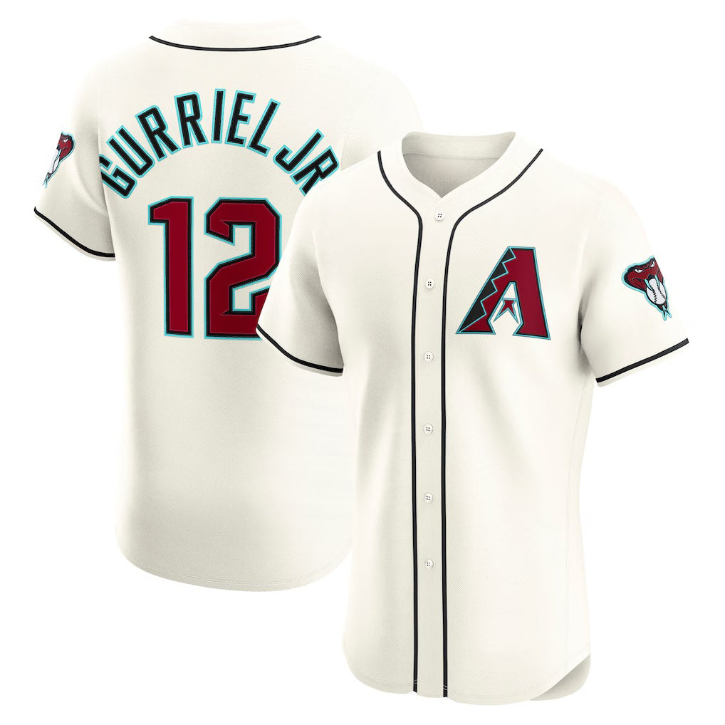 Arizona Diamondbacks #12 Lourdes Gurriel Jr. Cream Fedasgoge Home Elite Jersey