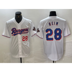 Texas Rangers #28 Jonah Heim Number White Fedasgoge 2023 World Series Champions Cool Base Jersey 2