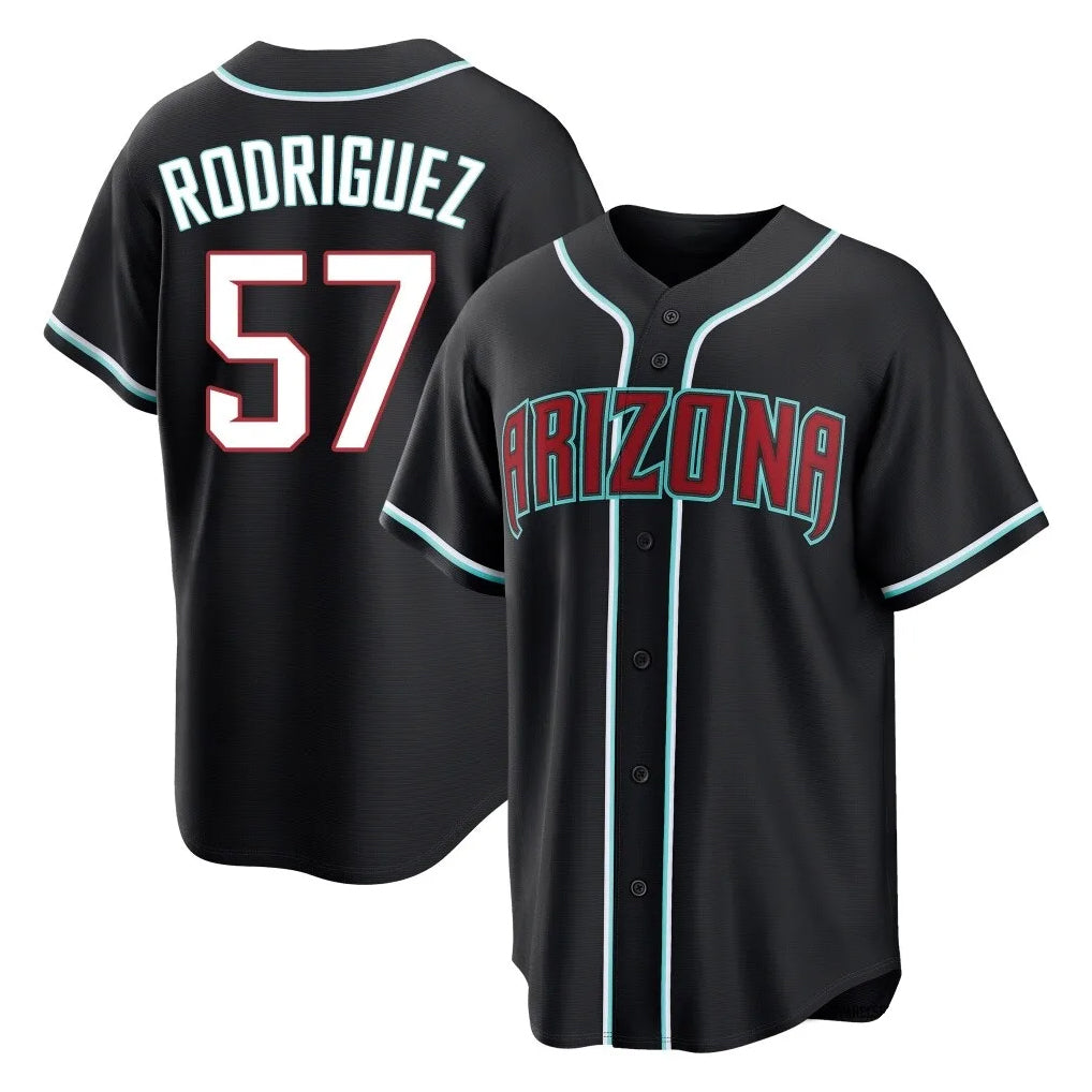 Arizona Diamondbacks #57 Eduardo Rodriguez Player Black Fedasgoge Home Game Stitched Jerseys