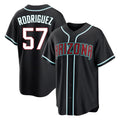 Arizona Diamondbacks #57 Eduardo Rodriguez Player Black Fedasgoge Home Game Stitched Jerseys