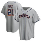 Houston Astros #21 Yainer Diaz Player Gray Fedasgoge Home Game Stitched Jerseys
